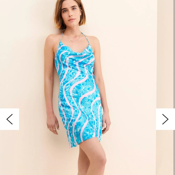 Urban Outfitters  Another Girl Pool Halter Slip Dress Small BNWT Festival Swim - Picture 2 of 13